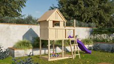 Kinderspielhaus Spielturm Stelzenhaus Rutsche Garten Holz Frieda natur Karibu