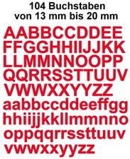 104 Buchstaben Rot Aufkleber