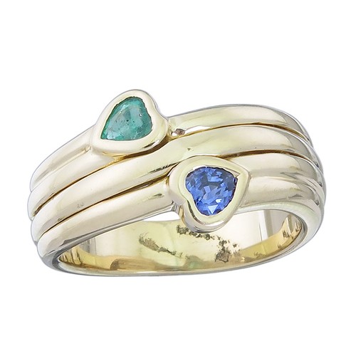 Ring saphir und - und, smaragd