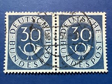 Briefmarken Bund Posthorn 30 Pf Mi. Nr. 132 Waagerechtes Paar gestempelt