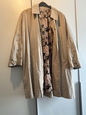 Mantel Trenchcoat Unisex Damen Herren XL Beige Creme Unisex Ohne Gürtel Knielang