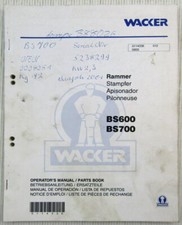 Wacker BS600 BS700 Rammer Bedienungsanleitung Ersatzteilliste Parts List 2000