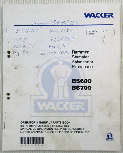 Wacker bs600 bs700 rammer - wacker,