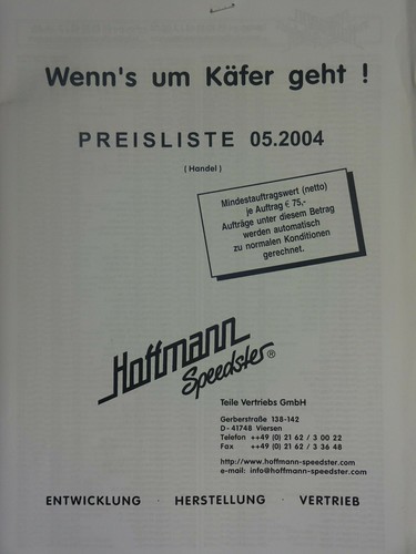 Hoffmann speedster preisliste - hoffmann, speedster,