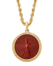 Faravahar Halskette, antiker Perser Anhänger, Karneol Kamee Anhänger, Farohar