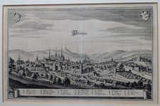 Pforzheim Original Kupferstich aus Merian Topographia  ca. 1650