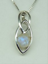 Edler 0,5 Carat Mondlichttopas Anhänger 925 Silber Collier Kette Topas