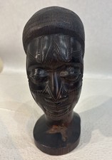 Afrikanische Holzskulptur Ebenholz Kopf Handgeschnitzt Ethno Kunstfigur
