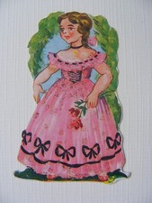 Glanzbild Oblate Poesiealbum Sammlung Kinde alt Mädchen Kleid Prinzessin Märchen
