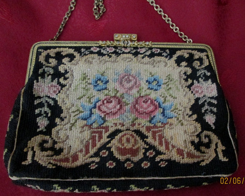 Antike petit point handtasche - antike, petit-point-handtasche