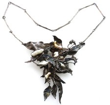 RAR! XXL Ehinger-Schwarz 925 Silber Collier mit Barock-Süßwasserperlen