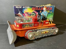 Vintage Nomura Blechspielzeug Bulldozer Magic Action Nr.15  voll funktionsfähig