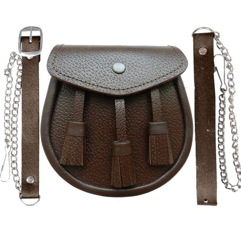 Schottische braunes leder kilt - braunes,