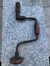 Antike alte Holz Metal Handbohrmaschine Mechanische Handkurbel Bohrer Brustleier