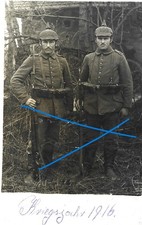 Grabenportrait 1WK - zwei Sturmsoldaten des IR. 184 mit Waffen u. Ausrüstung