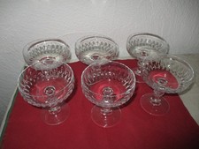 6  Gläser Sektschalen Champagner Schalen  Kristallglas 70er Jahre