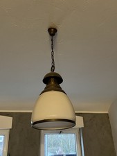 Antike Lampe mit Glasschirm Hängelampe Industrie Design