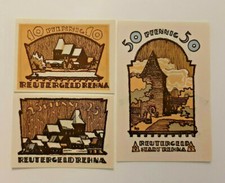REHNA REUTERGELD NOTGELD 10, 25, 50 PFENNIG 1922 NOTGELDSCHEINE (11914)