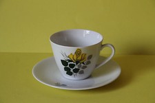 Seltmann Weiden Monika gelbe Rose Kaffeetasse mit Untertasse Tasse Untere Gedeck