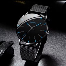 Fashion Ultra Thin Men's Watches Simple Steel Mesh BeltQuartz Wrist Watch