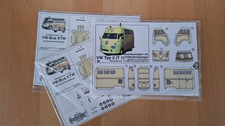 Papiermodelle, VW Bus Krankenwagen KTW, T1, 2x  1:120 und 1x  1:45 Unfallrettung