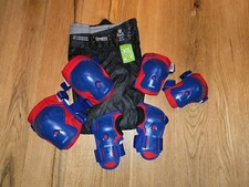 Protektoren-Set für Kinder 6-10 Jahre, von Decathlon, blau-rot