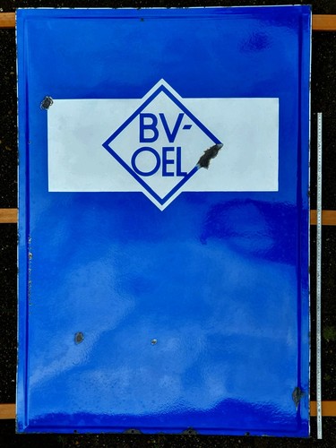 Riesiges oel emailschild - riesiges,