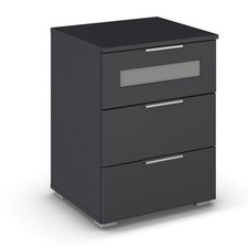 Nachtschrank - grau metallic -