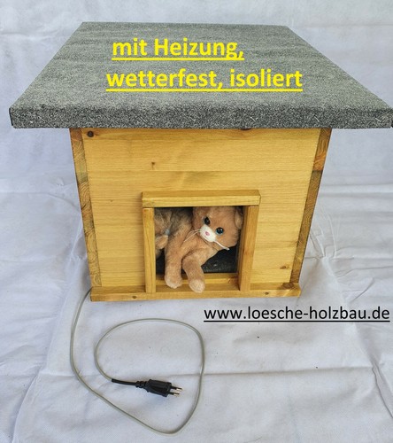 Katzenhaus mit heizung lasur - katzenhaus,