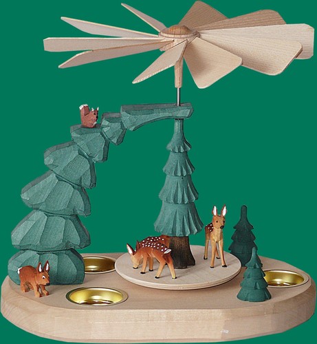 Teelichtpyramide mit rehe - mit,
