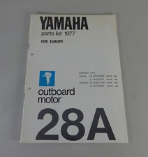 Teilekatalog / Parts List Yamaha Außenborder 28A Modell '77 Stand 08/1977