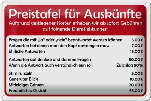 Schild blech 30x20 - blech,