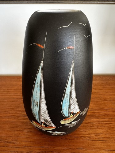 Vase schwarz mid century - mid,