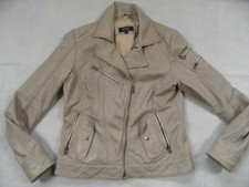 PATAGO tolle weiche Lederjacke Bikerjacke beige Gr. 42 TOP 819