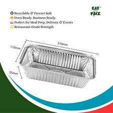 Aluminium Lebensmittelbehälter mit Deckel ideal für Tabletts für Gastronomie, Meal Prep