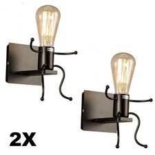 2X Wandleuchte Kreativ Cartoon Wandlampen Innen Industrie Kinderzimmer Flurlamp