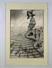 Georges Redon 1869-1943 Paris Kohlezeichnung Don`t drink the water wohl signiert