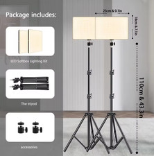 LED Studiolicht mit Stativ Softbox Selfie Lampe Dimmbar Temperatur Einstellbar