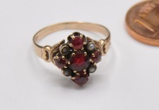Rotgold Ring klein Granat Saat