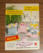 Seltene Werbung vintage Mattel POPPLES Plüschtiere #5 1988