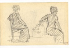 13 x Zeichnung dessin drawing um 1920  André-Eugène Costilhes Akt Studie Skizze