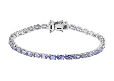 Tennisarmband 925 Silber Tansanit 8,28 ct., Eternity Armband 19 cm.