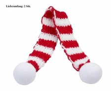 ANGEBOT 2x Miniatur Schal rot weiss 15cm Elfen Wichteltür Deko Zubehör (024