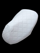 Sitzbezug für Yamaha Aerox Sitzbankbezug Bezug Sitzbank Covers Weiß Rauten 