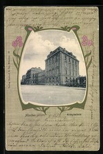 Ansichtskarte München, Straßenpartie an der Kriegsschule 1903 