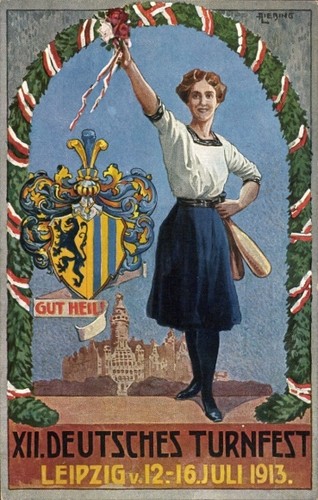 Leipzig frau mit - ak,