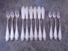 Wellner Modell 410 Salzburg Fischbesteck 6 Personen 12 Teile Silber 90er TOP !