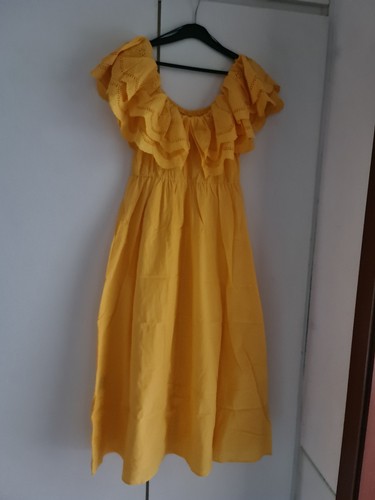 Kleid lang gelb m - h&m, gr.