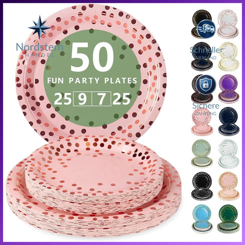 Einweg pappteller set - pappteller, 50