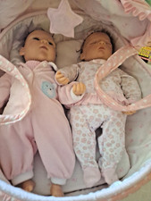 W.Hanl Zwillinge  35 cm im Korb Vinyl so süss selten rar